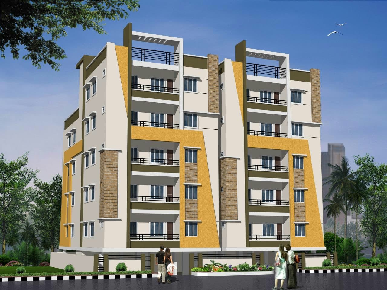 Royal Ridge residential apartment building elevation in JP Nagar, Hyderabad